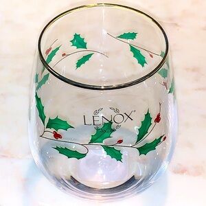 LENOX HOLIDAY STEMLESS WINE GLASS 14 oz NEW